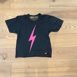 Aviator Nation Charcoal and Pink Lightning women’s Tee